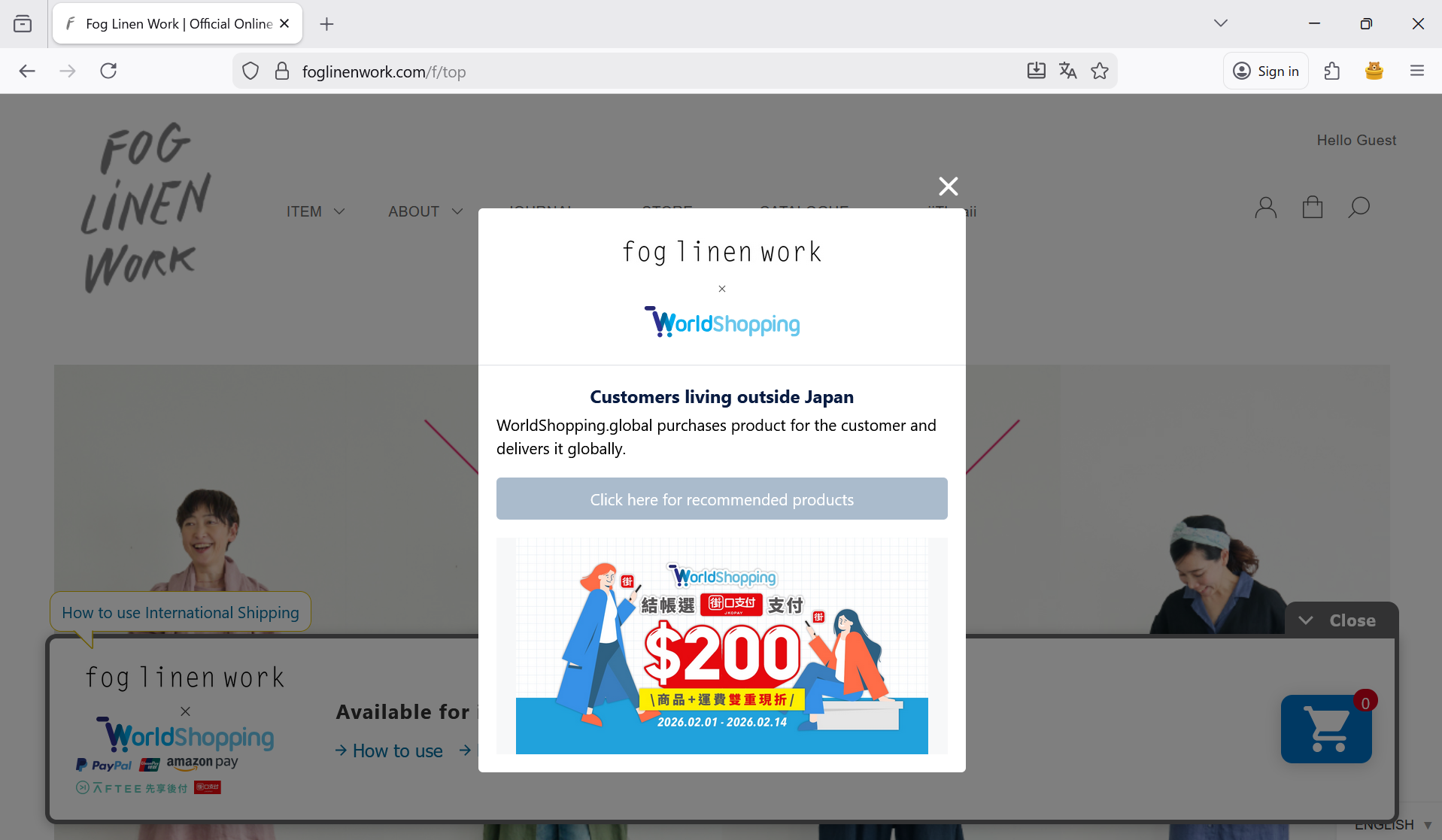 International Shipping