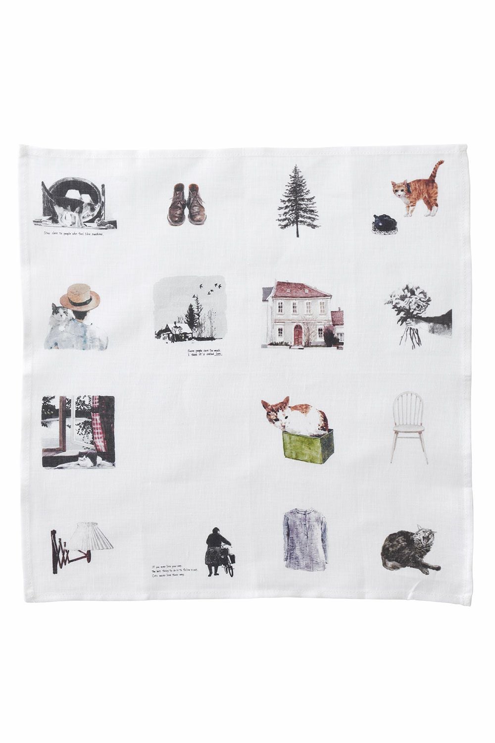 ハンカチ 猫との暮らし MISATO OGIHARA | fog linen work