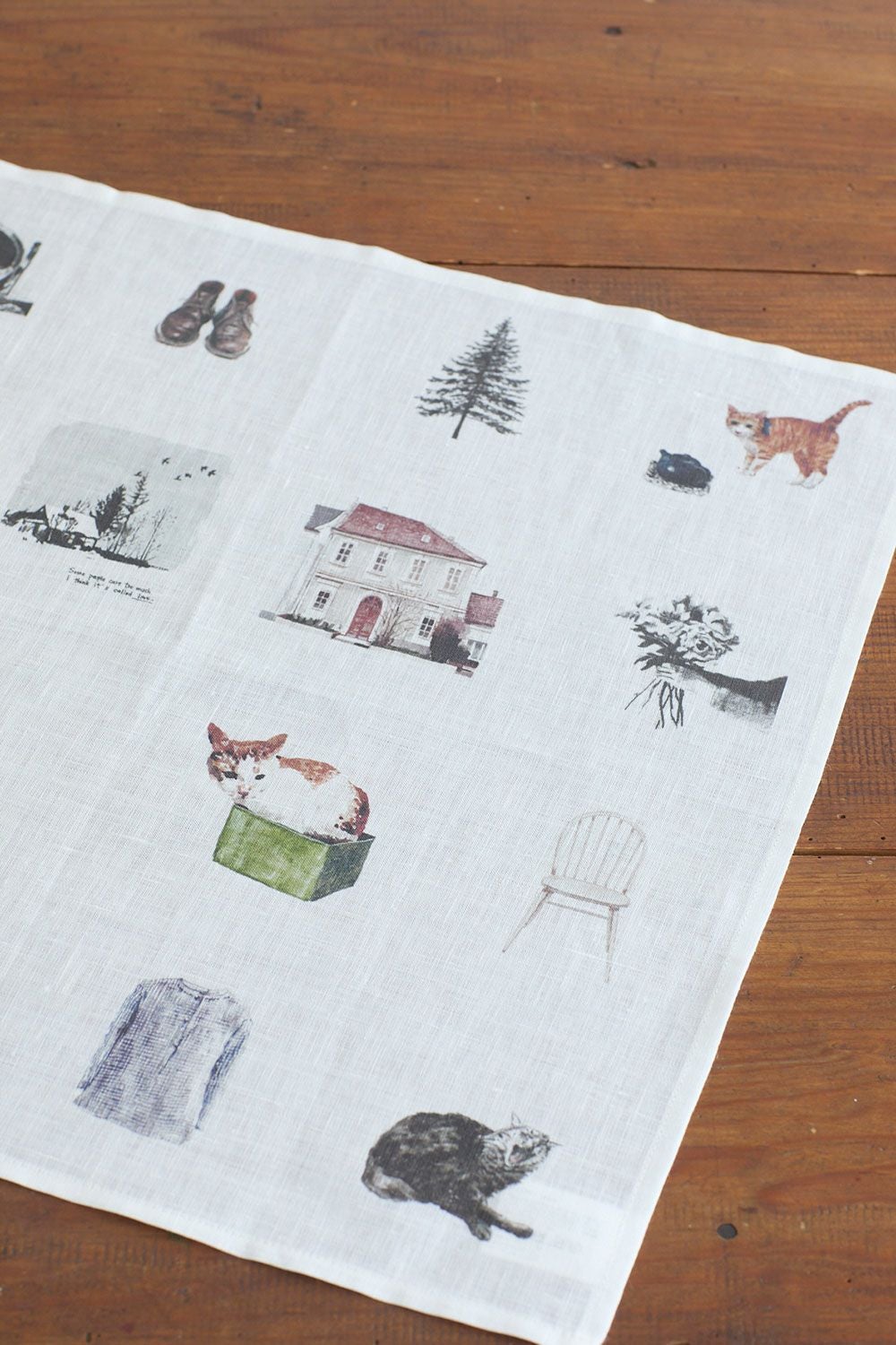 ハンカチ 猫との暮らし MISATO OGIHARA | fog linen work
