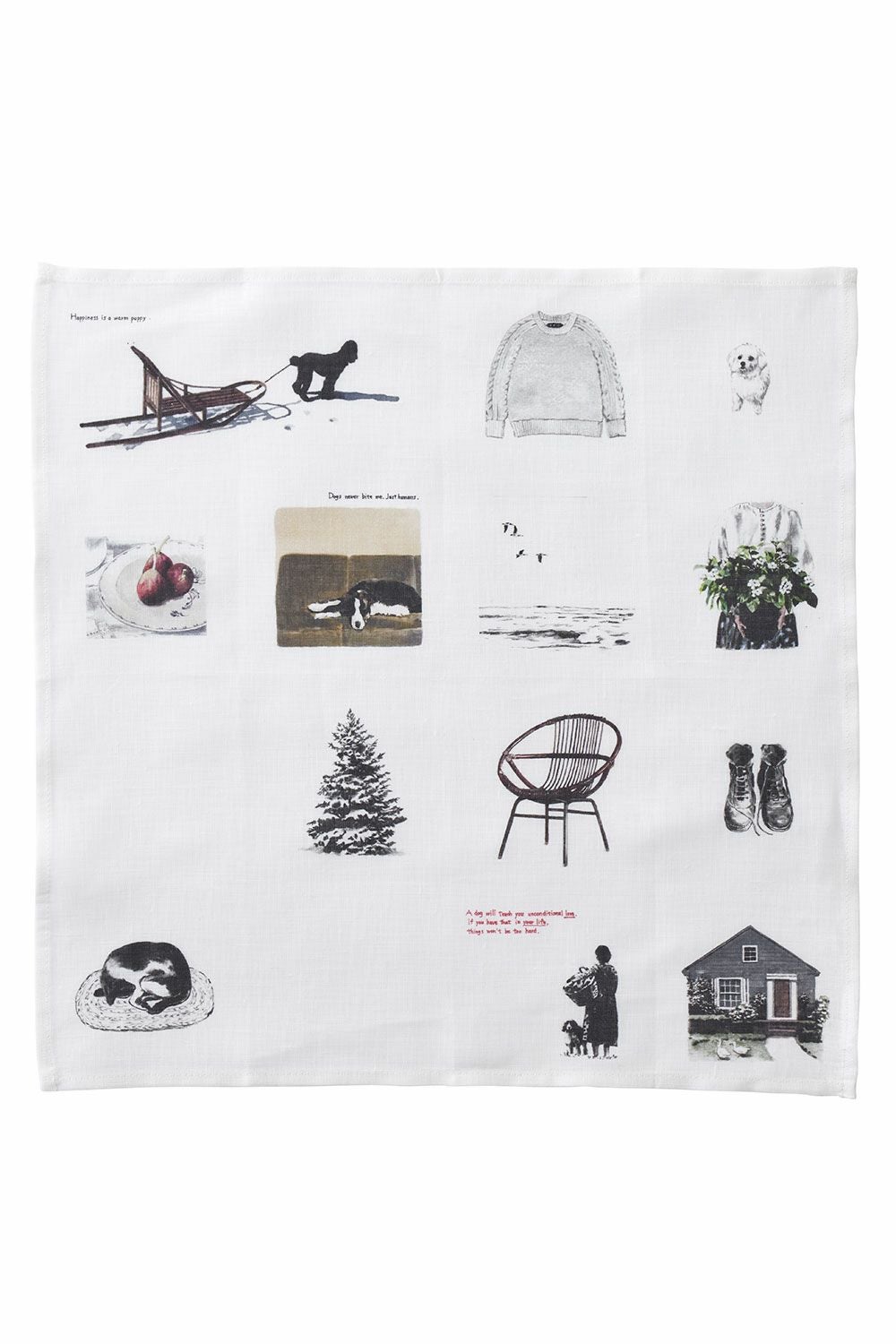 ハンカチ 犬との暮らし MISATO OGIHARA | fog linen work