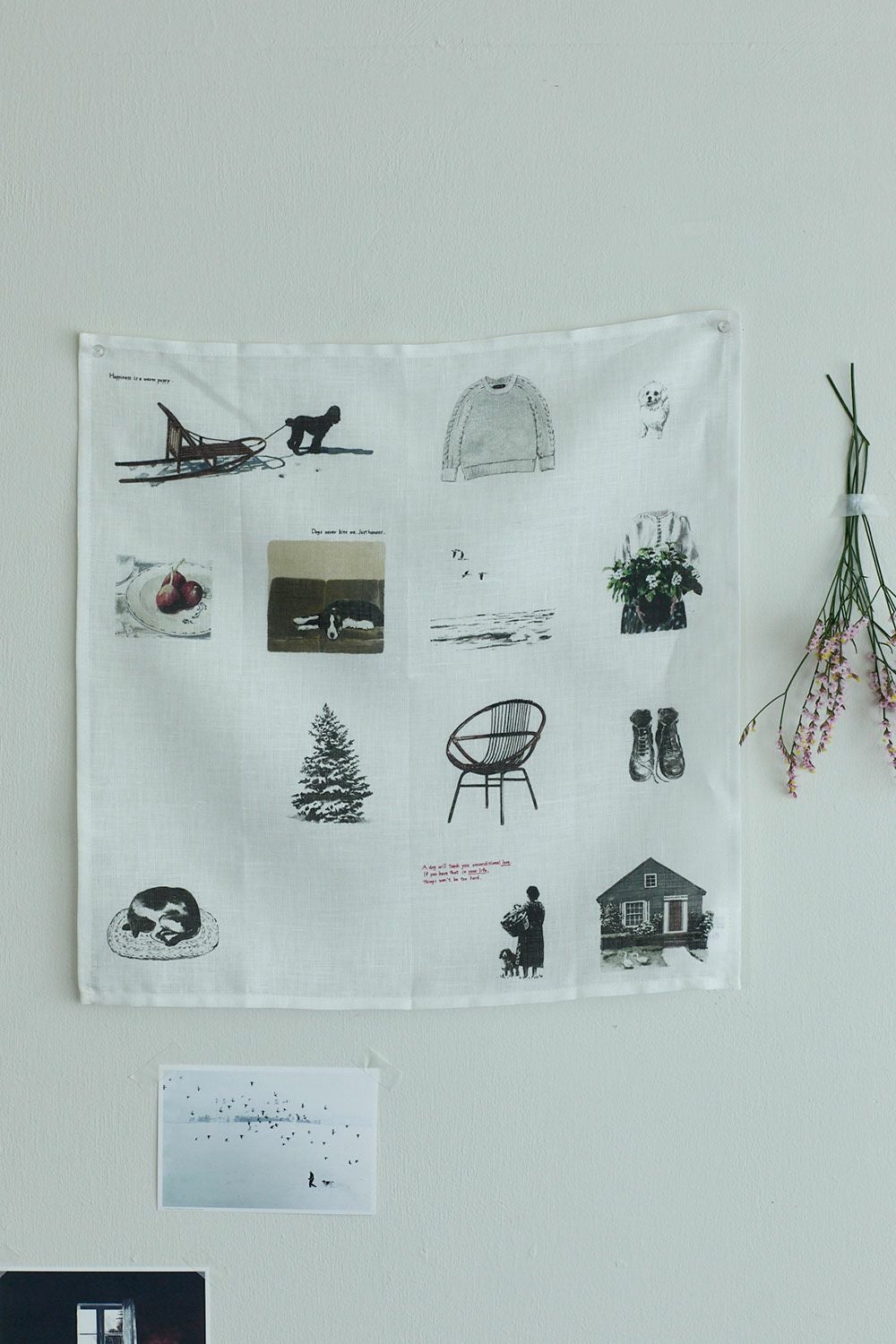 ハンカチ 犬との暮らし MISATO OGIHARA | fog linen work