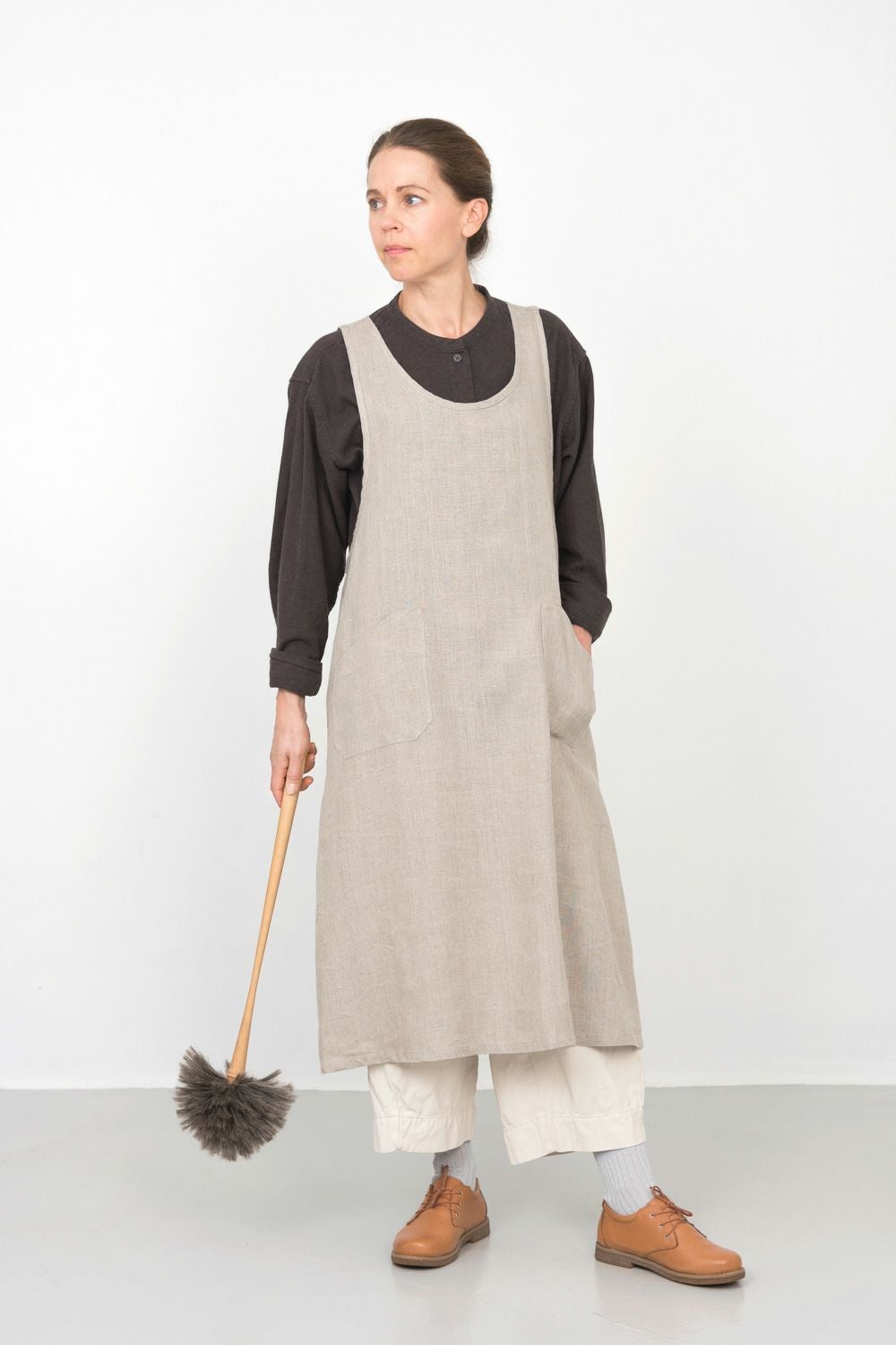 リネン オーバーエプロン ナチュラル | fog linen work