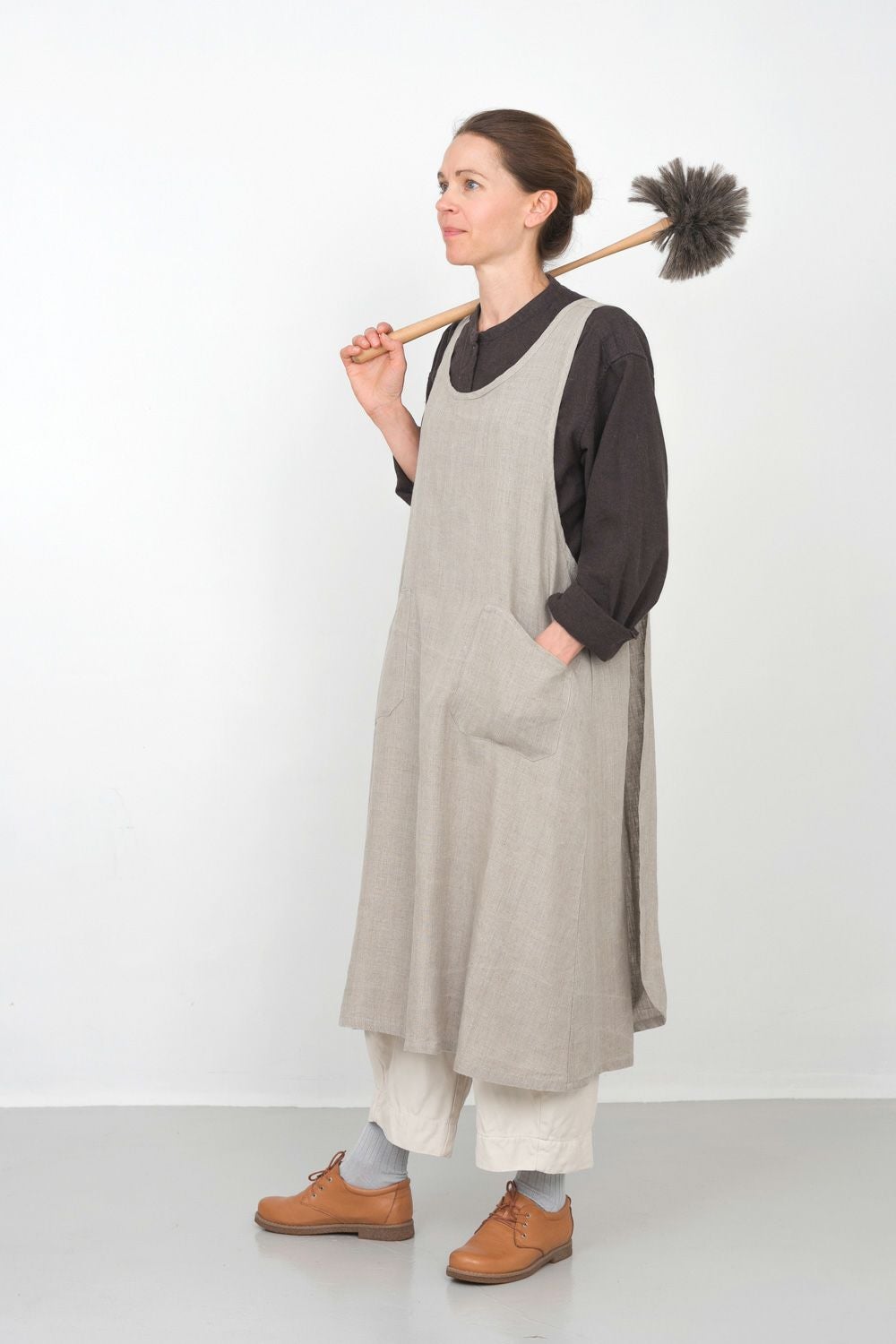 リネン オーバーエプロン ナチュラル | fog linen work