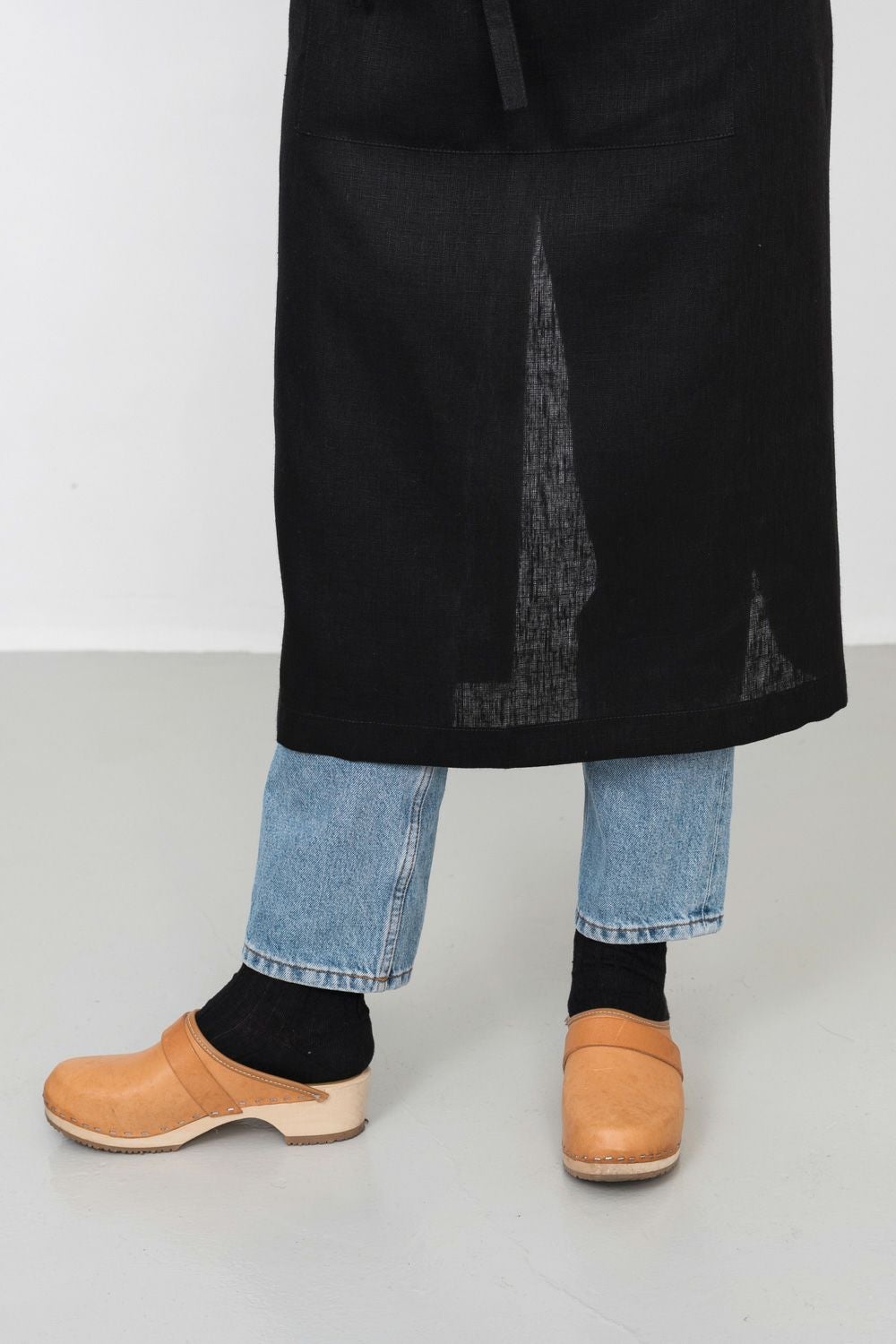 リネン フルエプロン ブラック | fog linen work