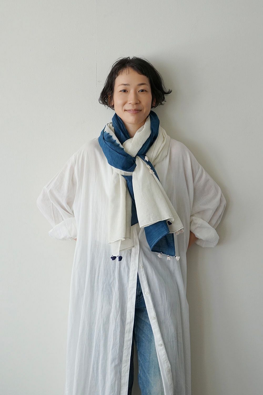 INJIRI インディゴ スカーフ | fog linen work