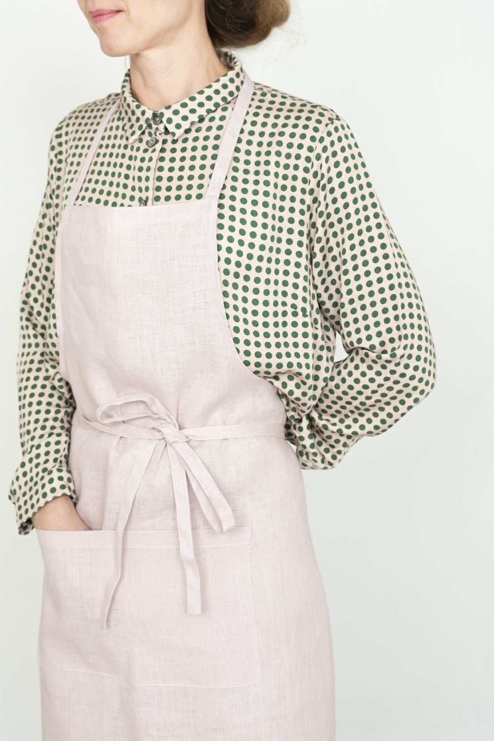 完売色 リネンフルエプロン ローズテ fog linen work リネン フルエプロン ローズ プードル | fog linen work