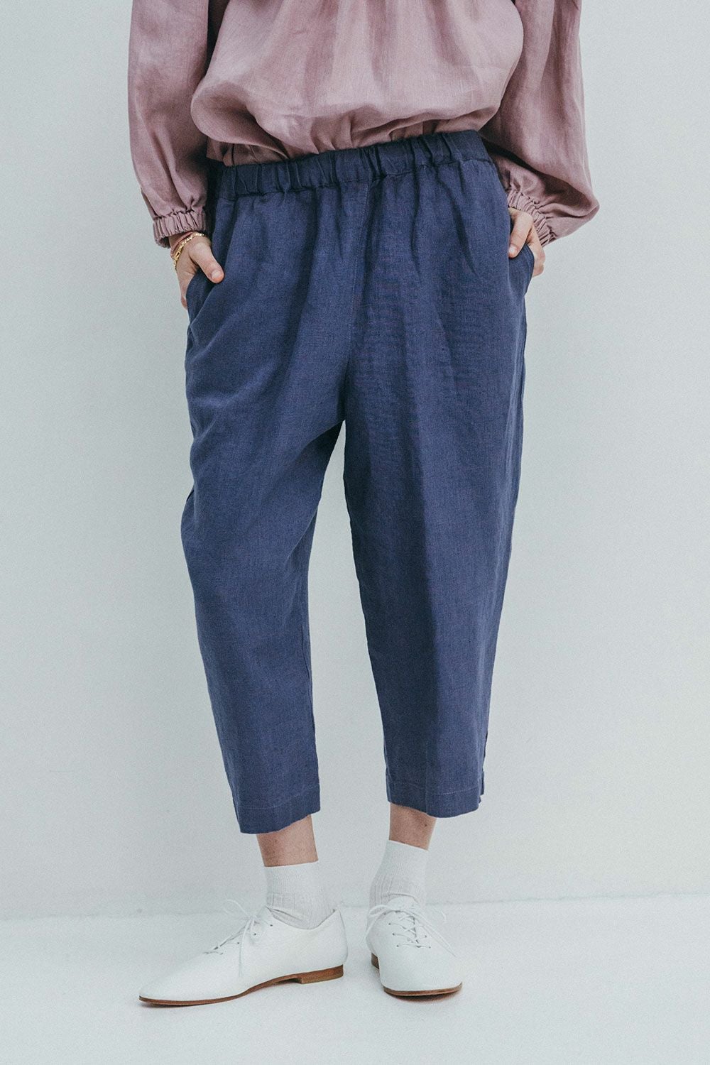 アイラ パンツ ブルー フュメ | fog linen work