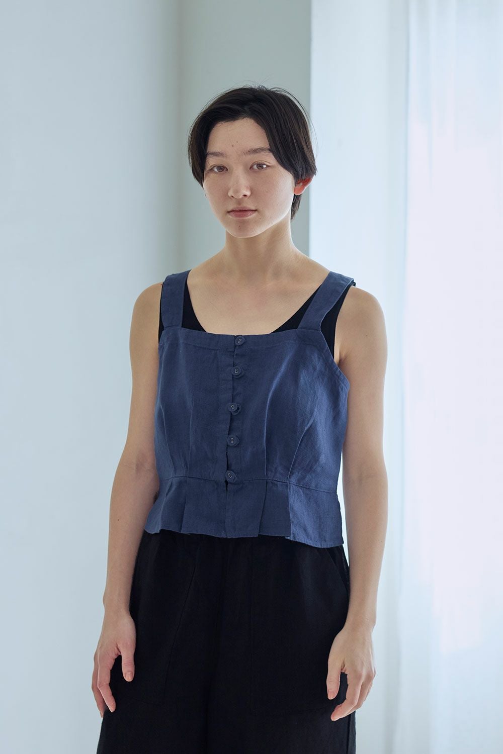 NEW】メアリー トップ ブルー フュメ | fog linen work