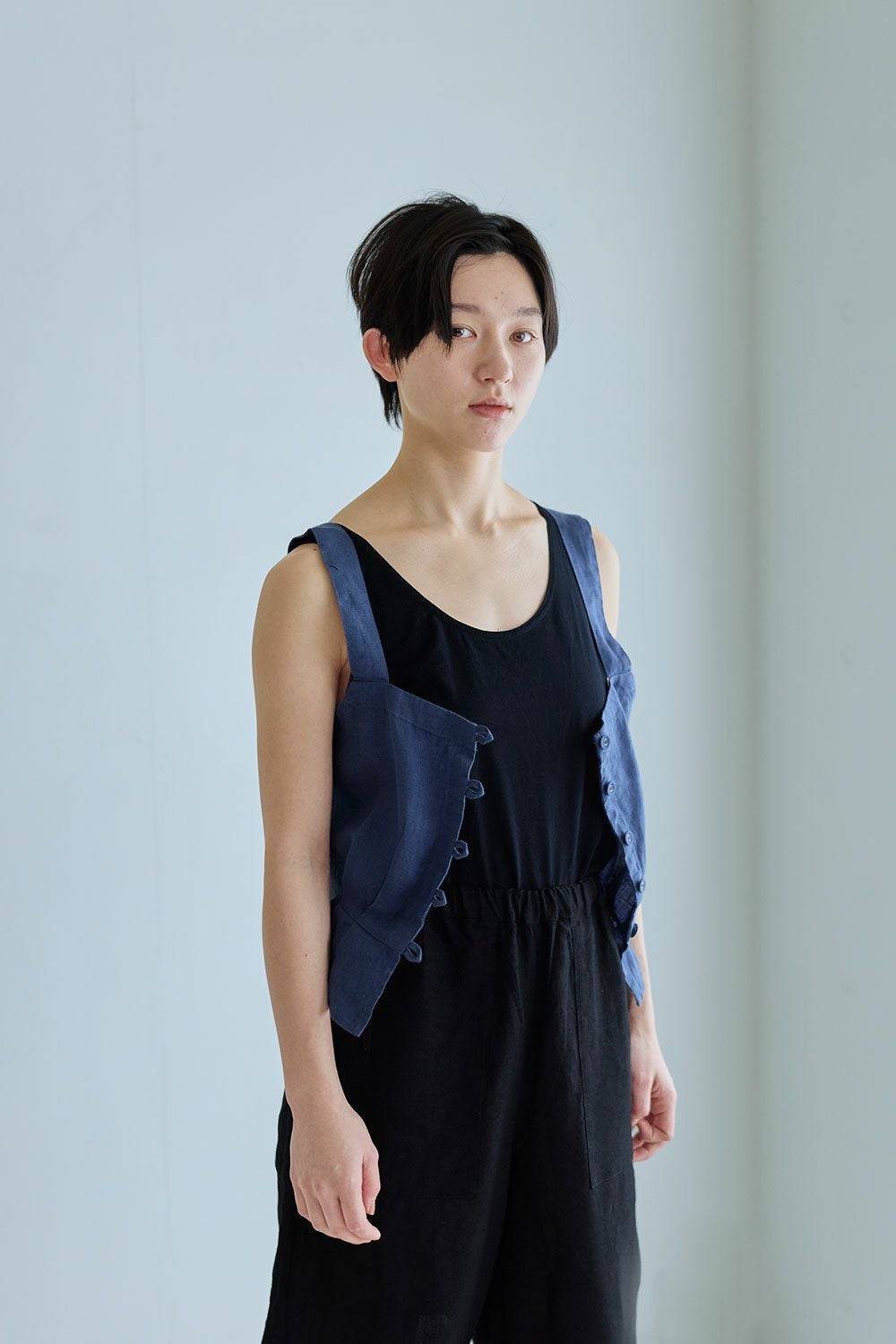 メアリー トップ ブルー フュメ | fog linen work