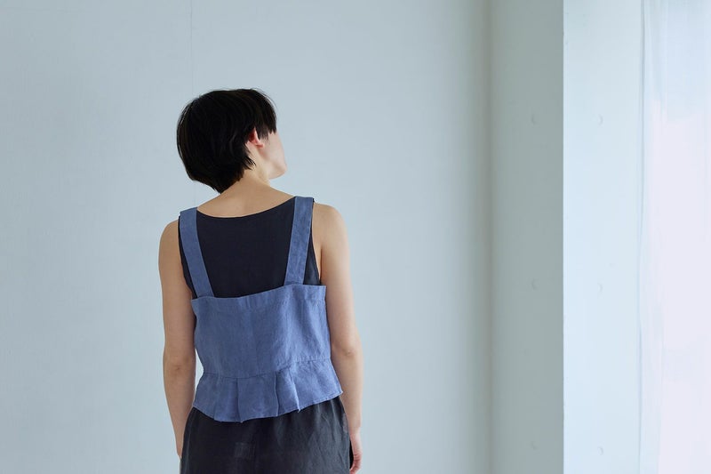 メアリー トップ ブルー フュメ | fog linen work