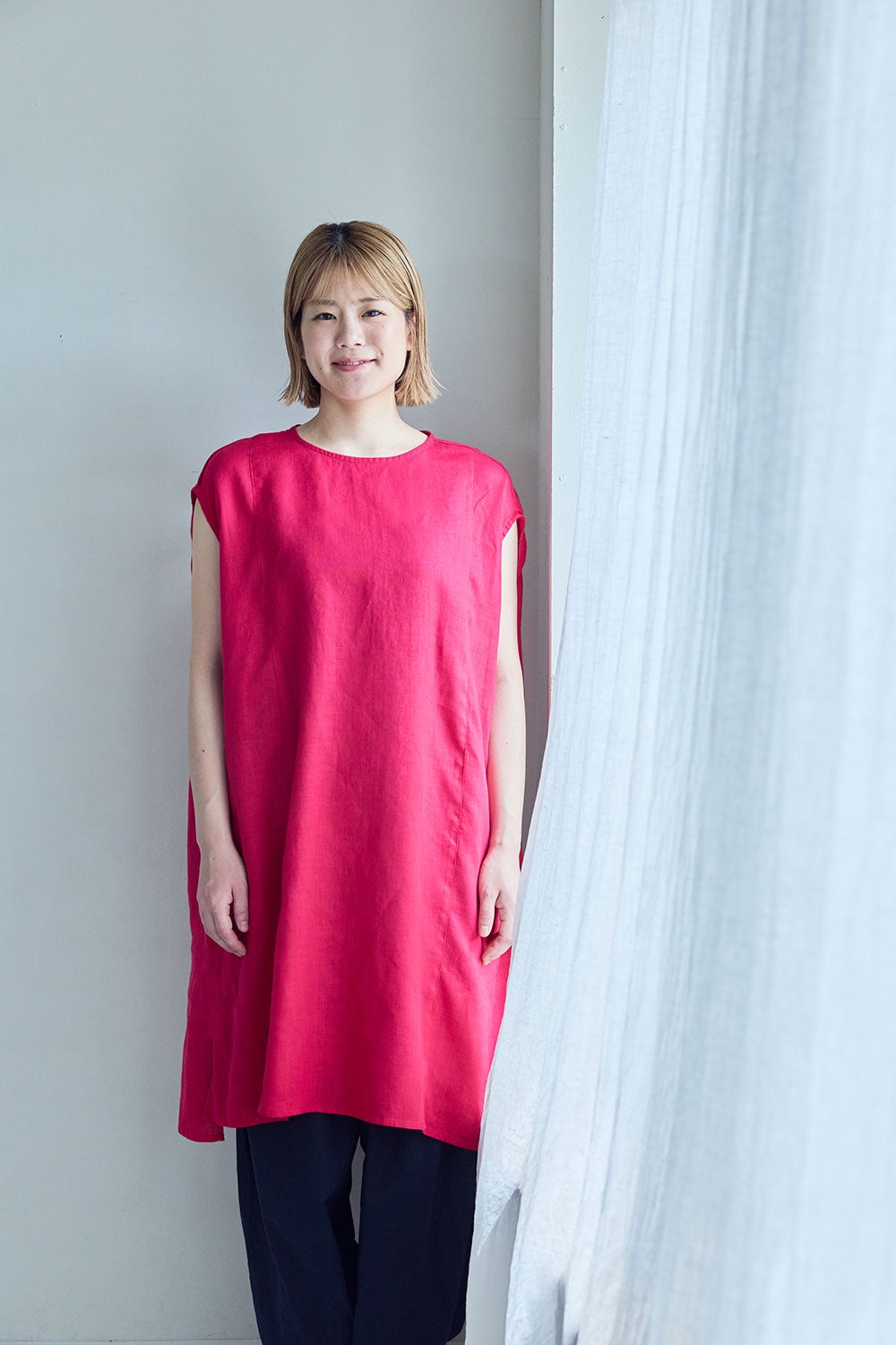 fog linen workフォグリネンワーク タリアチュニック ピンク ローズ タリア チュニック フランボワーズ | fog linen work