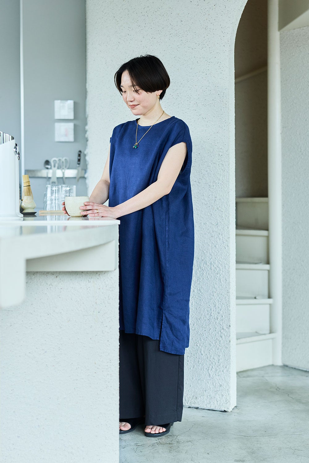 予約商品】タリア チュニック ブルーインディゴ | fog linen work