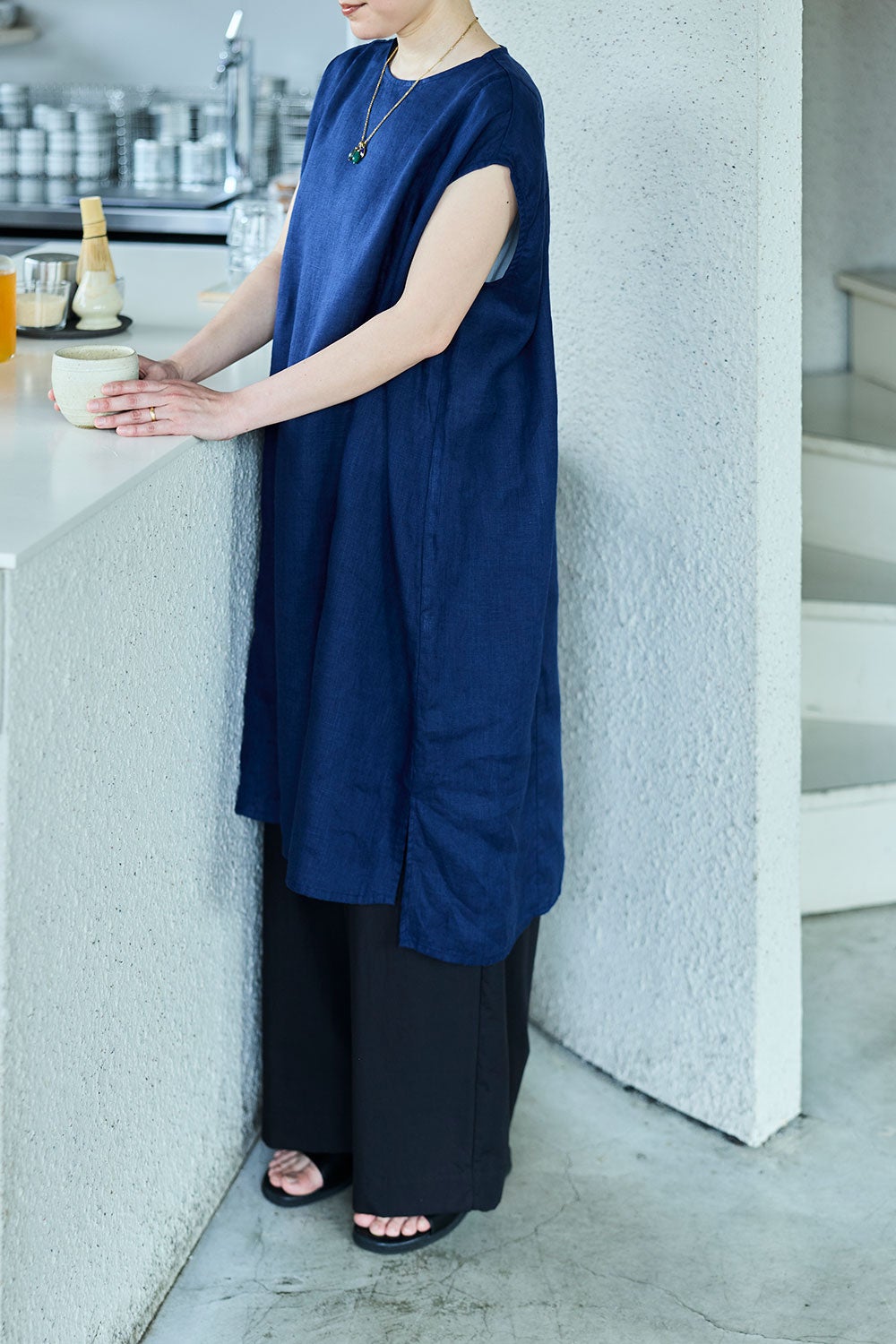 予約商品】タリア チュニック ブルーインディゴ | fog linen work