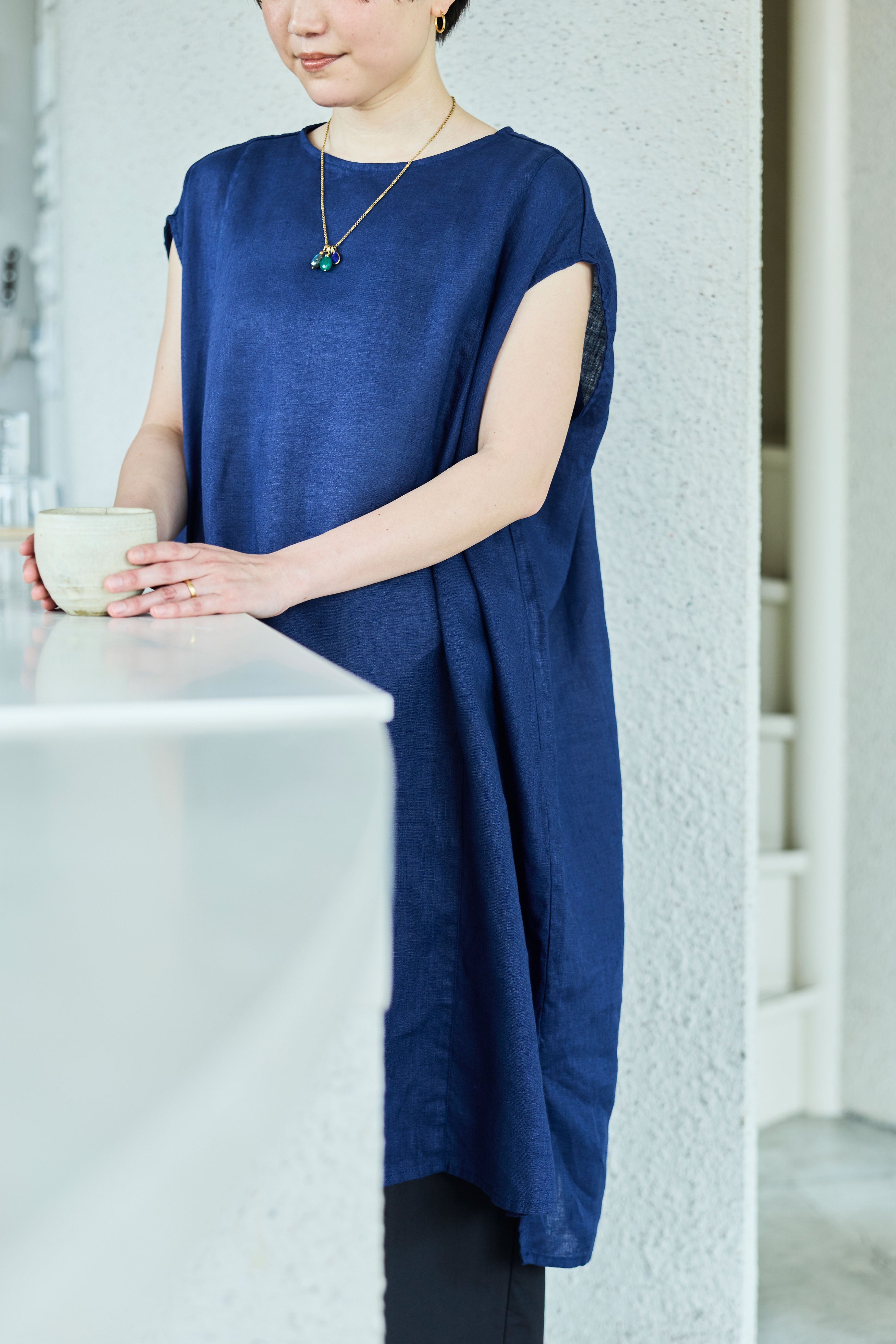 予約商品】タリア チュニック ブルーインディゴ | fog linen work