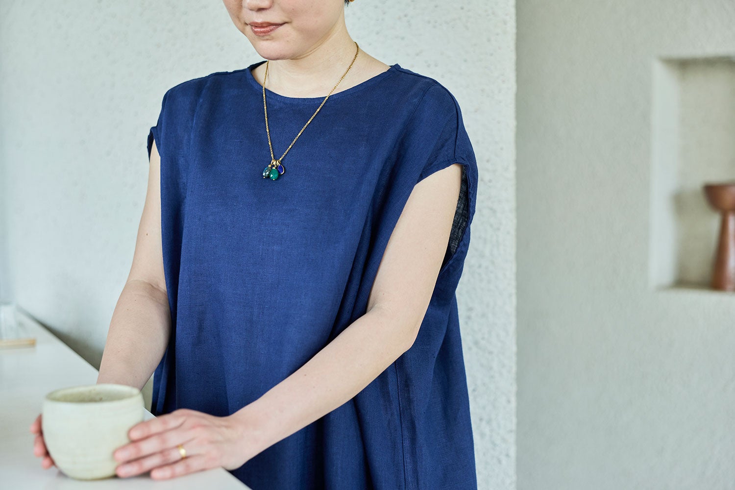 予約商品】タリア チュニック ブルーインディゴ | fog linen work