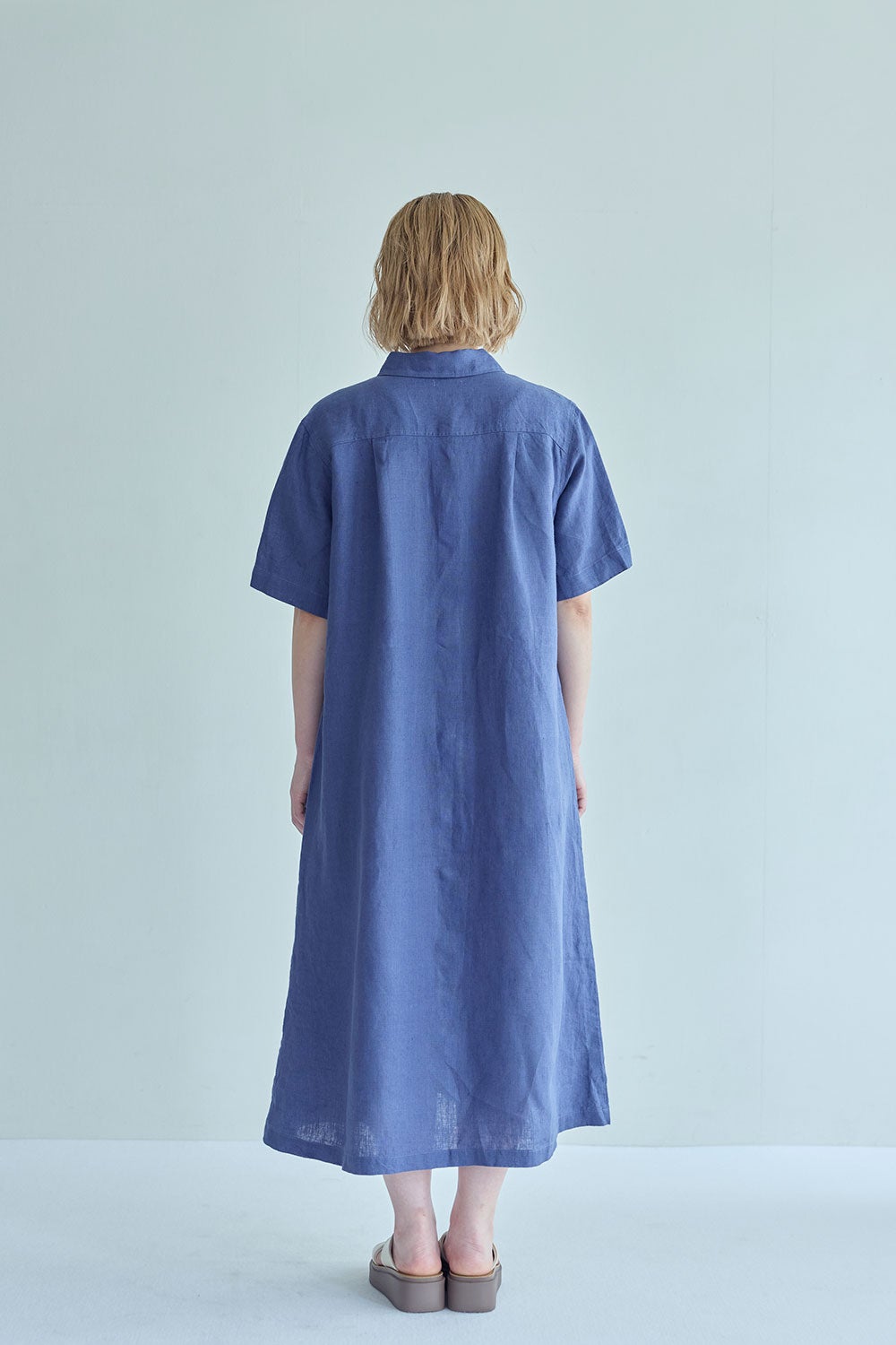 ラウラ ワンピース ブルー フュメ | fog linen work