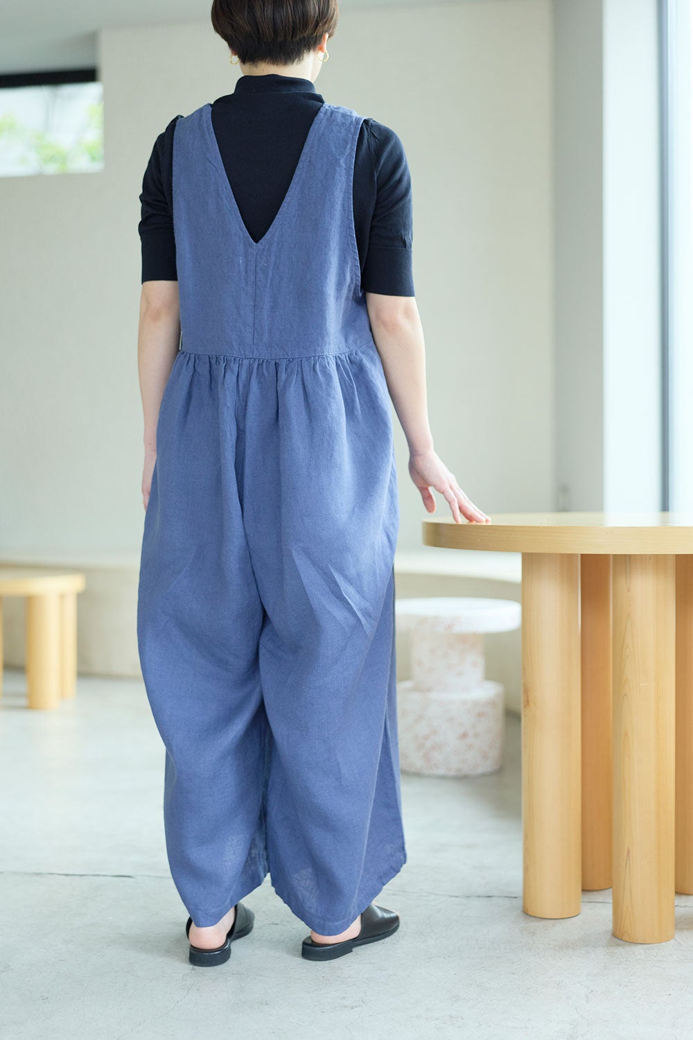 ルブラン サロペット ブルー フュメ | fog linen work