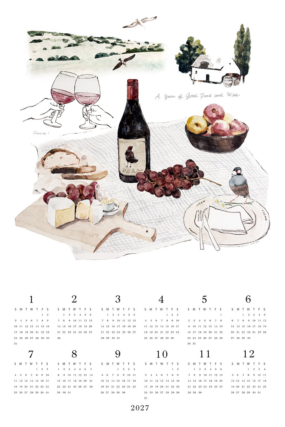 予約商品】2027 リネンカレンダー A year of good food & wine MISATO