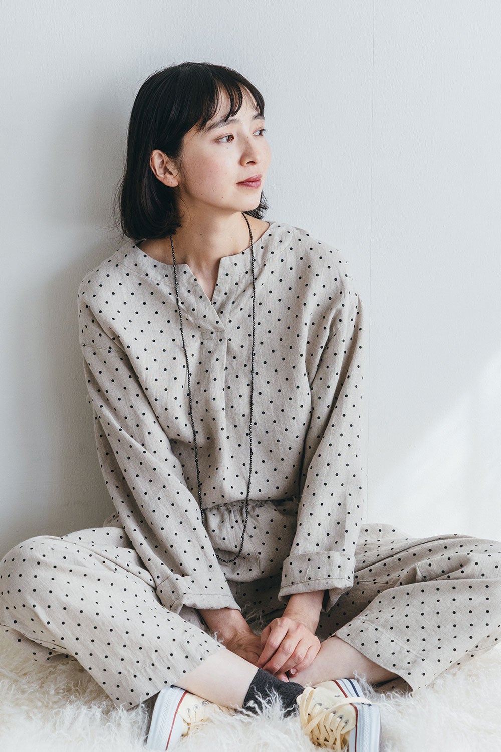 NEW】ソル パンツ ナチュラルドット | fog linen work